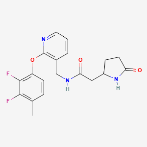 molecular formula C19H19F2N3O3 B6068531 N-[[2-(2,3-difluoro-4-methylphenoxy)pyridin-3-yl]methyl]-2-(5-oxopyrrolidin-2-yl)acetamide 