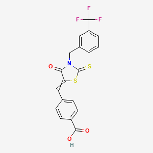 4-[[4-Oxo-2-thioxo-3-[3-(trifluoromethyl)benzyl]thiazolidin-5-ylidene]methyl]benzoic Acid