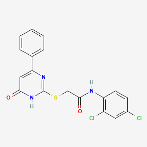 molecular formula C18H13Cl2N3O2S B6068604 N-(2,4-dichlorophenyl)-2-[(4-oxo-6-phenyl-1H-pyrimidin-2-yl)sulfanyl]acetamide 