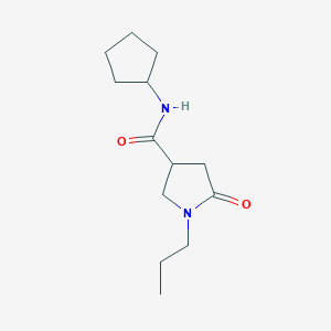 molecular formula C13H22N2O2 B6068752 N-cyclopentyl-5-oxo-1-propylpyrrolidine-3-carboxamide 