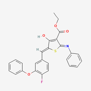 molecular formula C26H20FNO4S B6068905 ethyl (5Z)-5-(4-fluoro-3-phenoxybenzylidene)-4-oxo-2-(phenylamino)-4,5-dihydrothiophene-3-carboxylate 
