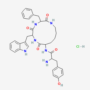 (S)-N-((3S,6S,9R)-6-((1H-indol-3-yl)methyl)-3-benzyl-2,5,8-trioxo-1,4,7-triazacyclotridecan-9-yl)-2-amino-3-(4-hydroxyphenyl)propanamide hydrochloride