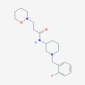 molecular formula C19H28FN3O2 B6069082 N-[1-(2-fluorobenzyl)-3-piperidinyl]-3-(1,2-oxazinan-2-yl)propanamide 
