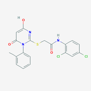 molecular formula C19H15Cl2N3O3S B6069109 N-(2,4-Dichlorophenyl)-2-{[4-hydroxy-1-(2-methylphenyl)-6-oxo-1,6-dihydropyrimidin-2-YL]sulfanyl}acetamide 