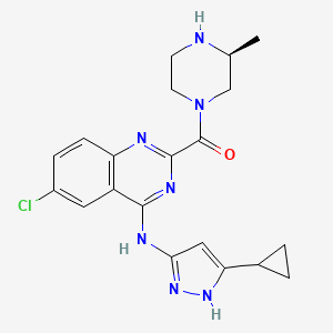 [6-chloro-4-[(5-cyclopropyl-1H-pyrazol-3-yl)amino]quinazolin-2-yl]-[(3S)-3-methylpiperazin-1-yl]methanone
