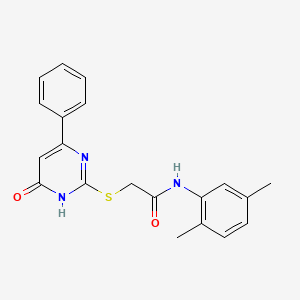 molecular formula C20H19N3O2S B6069126 N-(2,5-dimethylphenyl)-2-[(6-oxo-4-phenyl-1,6-dihydropyrimidin-2-yl)sulfanyl]acetamide 