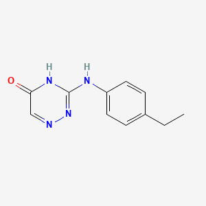 molecular formula C11H12N4O B6069129 3-((4-Ethylphenyl)amino)-1,2,4-triazin-5(2H)-one 