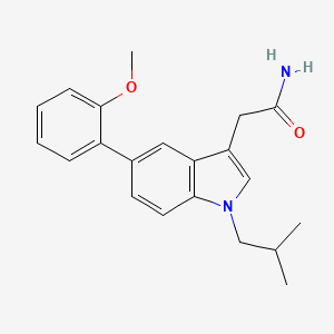 1-(2-Methylpropyl)-5-(2-methoxyphenyl)-1H-indole-3-acetamide