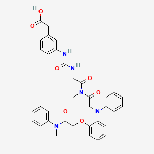 Glycinamide, N-(((3-(carboxymethyl)phenyl)amino)carbonyl)glycyl-N-methyl-N2-(2-(2-(methylphenylamino)-2-oxoethoxy)phenyl)-N-phenyl-