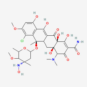 molecular formula C31H40ClN3O13 B606929 (4aR,6R,12aS)-7-氯-4-(二甲氨基)-1,4a,10,11,12a-五羟基-6-[(4S)-4-(羟氨基)-5-甲氧基-4,6-二甲氧基氧杂环-2-基]氧基-8-甲氧基-6-甲基-3,12-二氧代-5,5a-二氢-4H-四苯并环-2-甲酰胺 CAS No. 125622-12-0