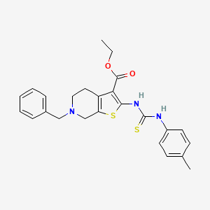 molecular formula C25H27N3O2S2 B6069297 ethyl 6-benzyl-2-[(4-methylphenyl)carbamothioylamino]-5,7-dihydro-4H-thieno[2,3-c]pyridine-3-carboxylate 