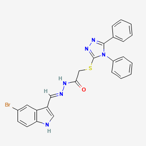 molecular formula C25H19BrN6OS B6069426 N-[(E)-(5-bromo-1H-indol-3-yl)methylideneamino]-2-[(4,5-diphenyl-1,2,4-triazol-3-yl)sulfanyl]acetamide 