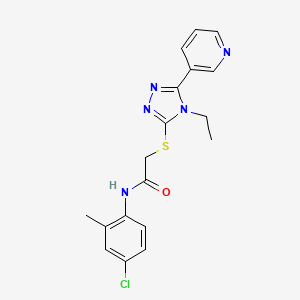 molecular formula C18H18ClN5OS B6069461 Acetamide, N-(4-chloro-2-methylphenyl)-2-[[4-ethyl-5-(3-pyridinyl)-4H-1,2,4-triazol-3-yl]thio]- CAS No. 525582-85-8