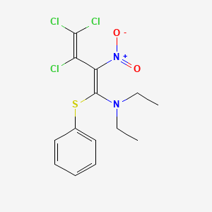molecular formula C14H15Cl3N2O2S B6069486 Diethyl[(1E)-3,4,4-trichloro-2-nitro-1-(phenylsulfanyl)buta-1,3-dien-1-YL]amine 
