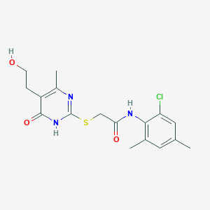 molecular formula C17H20ClN3O3S B6069499 N-(2-chloro-4,6-dimethylphenyl)-2-[[5-(2-hydroxyethyl)-4-methyl-6-oxo-1H-pyrimidin-2-yl]sulfanyl]acetamide 