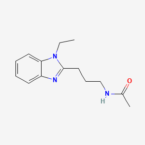 molecular formula C14H19N3O B6069785 N-[3-(1-ethyl-1H-1,3-benzodiazol-2-yl)propyl]acetamide 