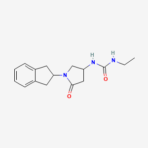 molecular formula C16H21N3O2 B6069906 1-[1-(2,3-dihydro-1H-inden-2-yl)-5-oxopyrrolidin-3-yl]-3-ethylurea 