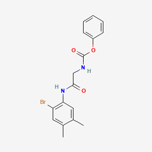 molecular formula C17H17BrN2O3 B6069993 phenyl N-[2-(2-bromo-4,5-dimethylanilino)-2-oxoethyl]carbamate 