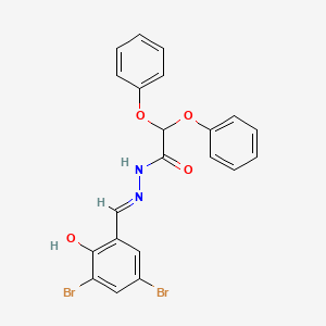 molecular formula C21H16Br2N2O4 B6070018 N-[(E)-(3,5-dibromo-2-hydroxyphenyl)methylideneamino]-2,2-diphenoxyacetamide 