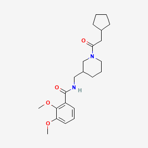 molecular formula C22H32N2O4 B6070025 N-[[1-(2-cyclopentylacetyl)piperidin-3-yl]methyl]-2,3-dimethoxybenzamide 