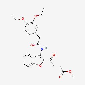 molecular formula C25H27NO7 B6070076 METHYL 4-{3-[2-(3,4-DIETHOXYPHENYL)ACETAMIDO]-1-BENZOFURAN-2-YL}-4-OXOBUTANOATE 