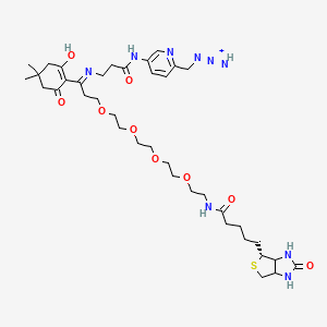 [5-[3-[[1-(2-hydroxy-4,4-dimethyl-6-oxocyclohexen-1-yl)-3-[2-[2-[2-[2-[5-[(4R)-2-oxo-1,3,3a,4,6,6a-hexahydrothieno[3,4-d]imidazol-4-yl]pentanoylamino]ethoxy]ethoxy]ethoxy]ethoxy]propylidene]amino]propanoylamino]pyridin-2-yl]methylimino-iminoazanium