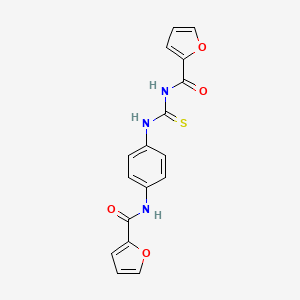 molecular formula C17H13N3O4S B6070082 N-({4-[(furan-2-ylcarbonyl)amino]phenyl}carbamothioyl)furan-2-carboxamide 