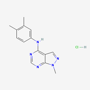 molecular formula C14H16ClN5 B6070106 N-(3,4-dimethylphenyl)-1-methylpyrazolo[3,4-d]pyrimidin-4-amine;hydrochloride 