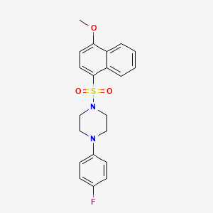 molecular formula C21H21FN2O3S B6070185 4-(4-Fluorophenyl)-1-[(4-methoxynaphthyl)sulfonyl]piperazine 