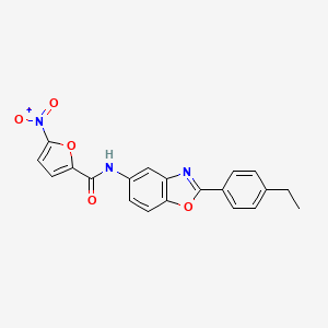 molecular formula C20H15N3O5 B6070429 N-[2-(4-ethylphenyl)-1,3-benzoxazol-5-yl]-5-nitro-2-furamide 