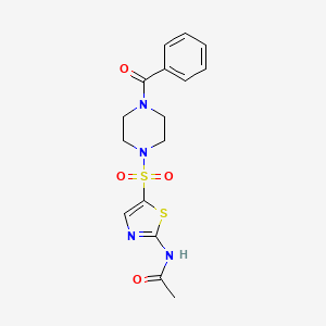 molecular formula C16H18N4O4S2 B6070481 N-[5-(4-benzoylpiperazin-1-yl)sulfonyl-1,3-thiazol-2-yl]acetamide 