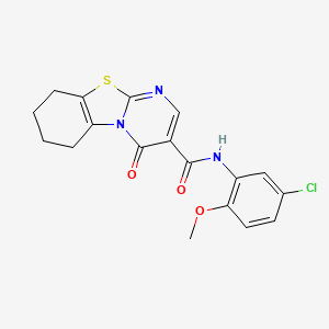 molecular formula C18H16ClN3O3S B6070513 N-(5-chloro-2-methoxyphenyl)-4-oxo-6,7,8,9-tetrahydro-4H-pyrimido[2,1-b][1,3]benzothiazole-3-carboxamide 
