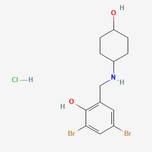 molecular formula C13H18Br2ClNO2 B607055 trans-4-((3,5-Dibromo-2-hydroxybenzyl)amino)cyclohexanol hydrochloride CAS No. 52702-51-9