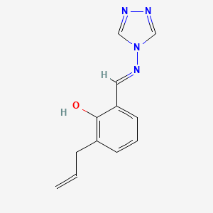 molecular formula C12H12N4O B6070629 2-(PROP-2-EN-1-YL)-6-[(E)-[(4H-1,2,4-TRIAZOL-4-YL)IMINO]METHYL]PHENOL 