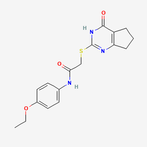 molecular formula C17H19N3O3S B6070632 N-(4-ETHOXYPHENYL)-2-({4-OXO-3H,4H,5H,6H,7H-CYCLOPENTA[D]PYRIMIDIN-2-YL}SULFANYL)ACETAMIDE 