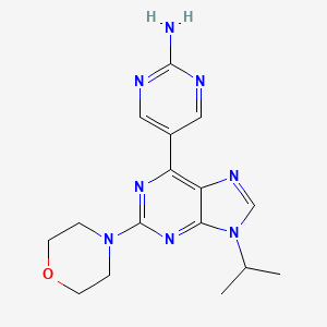 molecular formula C16H20N8O B607069 5-(9-异丙基-2-吗啉基-9H-嘌呤-6-基)嘧啶-2-胺 CAS No. 1246535-95-4