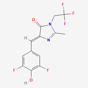 molecular formula C13H9F5N2O2 B607085 (5z)-5-(3,5-Difluoro-4-Hydroxybenzylidene)-2-Methyl-3-(2,2,2-Trifluoroethyl)-3,5-Dihydro-4h-Imidazol-4-One CAS No. 1539318-36-9