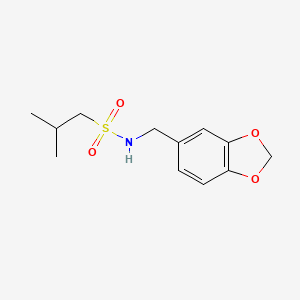 molecular formula C12H17NO4S B6070910 N-[(2H-13-BENZODIOXOL-5-YL)METHYL]-2-METHYLPROPANE-1-SULFONAMIDE 