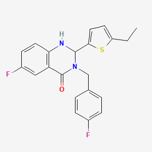 molecular formula C21H18F2N2OS B607097 2-(5-乙硫吩-2-基)-6-氟-3-(4-氟苄基)-2,3-二氢喹唑啉-4(1H)-酮 CAS No. 1542098-94-1