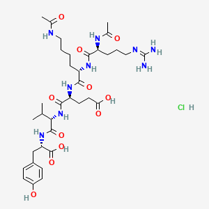 molecular formula C35H56ClN9O11 B607101 Diacetylsplenopentin hydrochloride CAS No. 122402-38-4