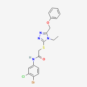molecular formula C19H18BrClN4O2S B6071038 N-(4-bromo-3-chlorophenyl)-2-{[4-ethyl-5-(phenoxymethyl)-4H-1,2,4-triazol-3-yl]sulfanyl}acetamide 