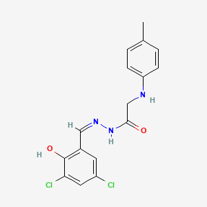 molecular formula C16H15Cl2N3O2 B6071050 N-[(Z)-(3,5-dichloro-2-hydroxyphenyl)methylideneamino]-2-(4-methylanilino)acetamide 