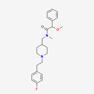 molecular formula C24H31FN2O2 B6071289 N-[[1-[2-(4-fluorophenyl)ethyl]piperidin-4-yl]methyl]-2-methoxy-N-methyl-2-phenylacetamide 