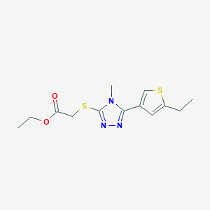 molecular formula C13H17N3O2S2 B6071387 ETHYL 2-{[5-(5-ETHYL-3-THIENYL)-4-METHYL-4H-1,2,4-TRIAZOL-3-YL]SULFANYL}ACETATE 