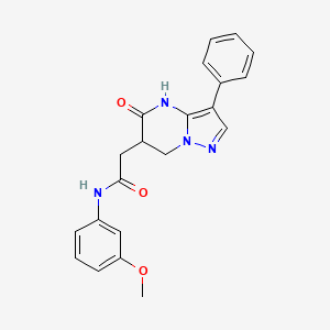 molecular formula C21H20N4O3 B6071487 N-(3-methoxyphenyl)-2-(5-oxo-3-phenyl-6,7-dihydro-4H-pyrazolo[1,5-a]pyrimidin-6-yl)acetamide 