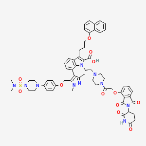 7-[5-[[4-[4-(Dimethylsulfamoyl)piperazin-1-yl]phenoxy]methyl]-1,3-dimethylpyrazol-4-yl]-1-[2-[4-[2-[2-(2,6-dioxopiperidin-3-yl)-1,3-dioxoisoindol-4-yl]oxyacetyl]piperazin-1-yl]ethyl]-3-(3-naphthalen-1-yloxypropyl)indole-2-carboxylic acid