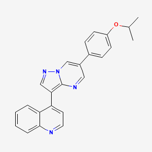 molecular formula C24H20N4O B607154 4-[6-(4-Propan-2-yloxyphenyl)pyrazolo[1,5-a]pyrimidin-3-yl]quinoline CAS No. 1206711-16-1