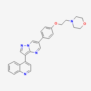 molecular formula C27H25N5O2 B607155 4-(2-(4-(3-(Quinolin-4-yl)pyrazolo[1,5-a]pyrimidin-6-yl)phenoxy)ethyl)morpholine CAS No. 1206711-14-9