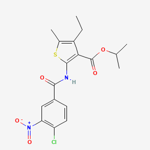 molecular formula C18H19ClN2O5S B6071626 isopropyl 2-[(4-chloro-3-nitrobenzoyl)amino]-4-ethyl-5-methyl-3-thiophenecarboxylate 