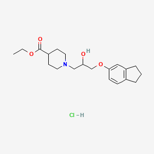 molecular formula C20H30ClNO4 B6071637 ethyl 1-[3-(2,3-dihydro-1H-inden-5-yloxy)-2-hydroxypropyl]piperidine-4-carboxylate;hydrochloride 
